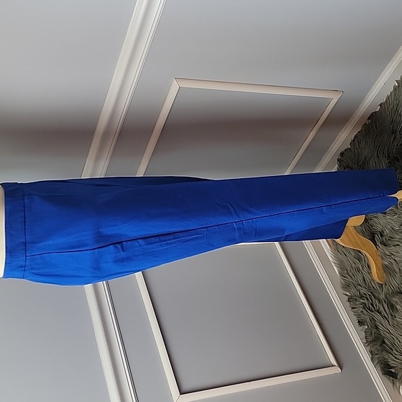 TALBOTS NeW Chatham Royal Blue Flat‎ Front Side Zip Slim Leg Ankle Cropped Pants - Picture 4 of 8
